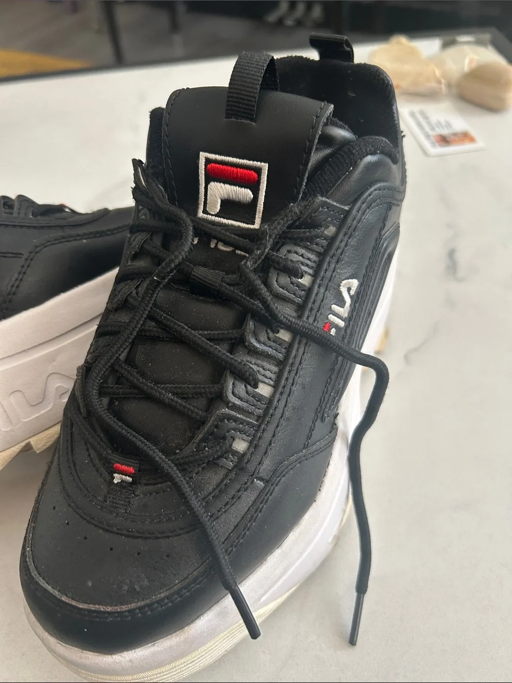 FILA Black and White Women's High Platform Sneakers Size 7